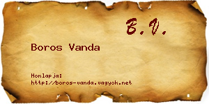 Boros Vanda névjegykártya