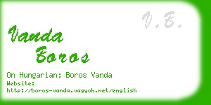 vanda boros business card